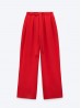 Solid Color Wide-Leg Cropped Pants W/ Tie Belt